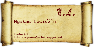 Nyakas Lucián névjegykártya